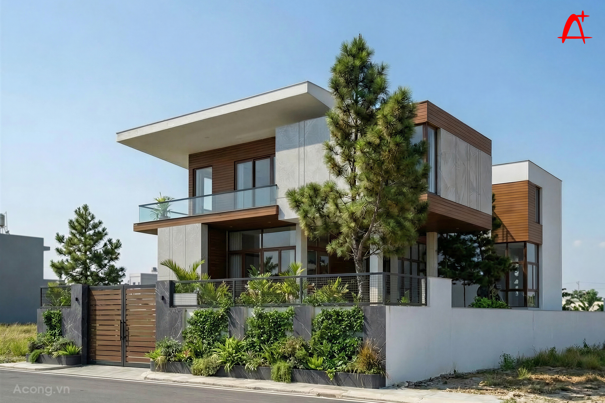 Kiến trúc mái đua lớn giúp chống nắng cho biệt thự hướng Tây ven biển